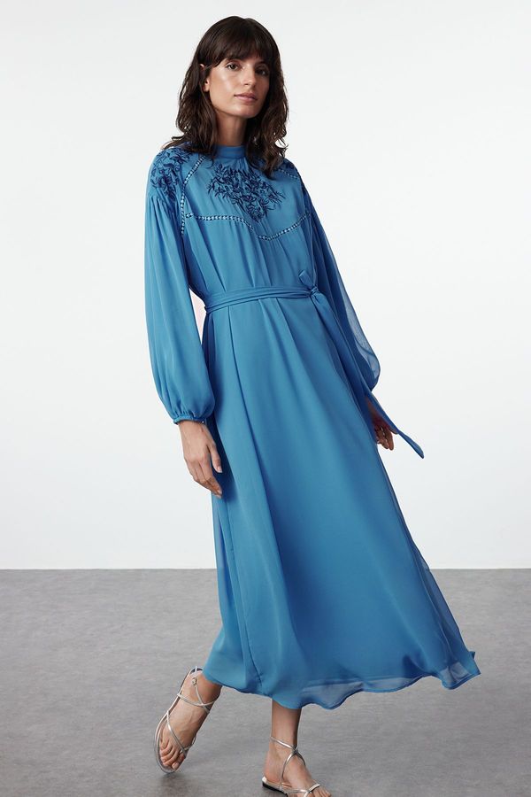 Trendyol Trendyol Blue Embroidered Woven Dress