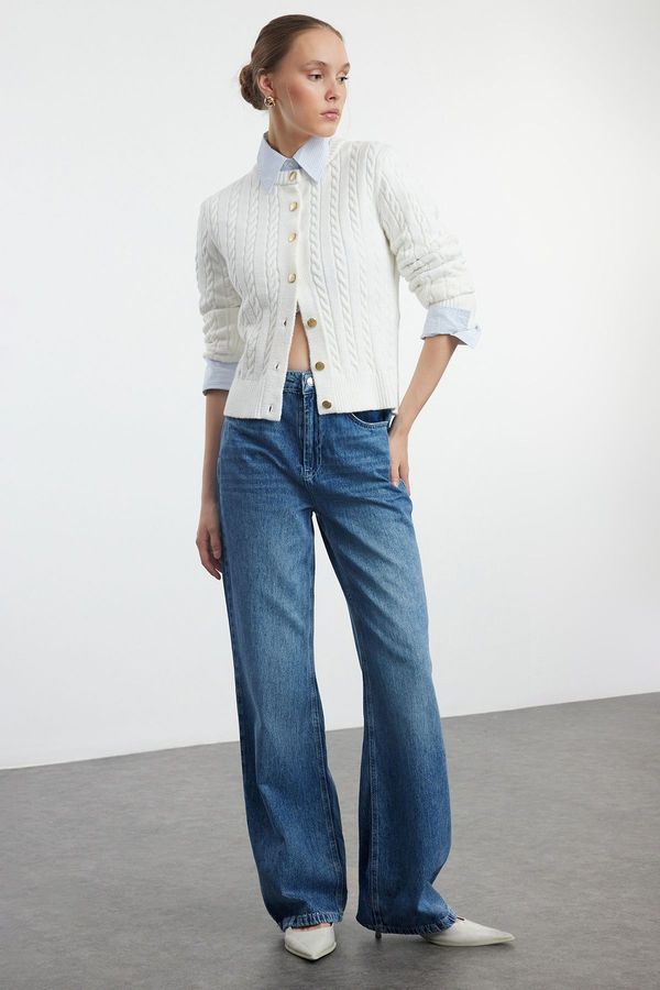 Trendyol Trendyol Blue High Waist Wide Leg Jeans