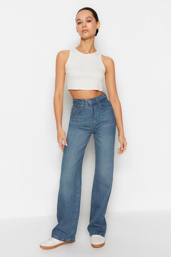 Trendyol Trendyol Blue More Sustainable High Waist Wide Leg Jeans