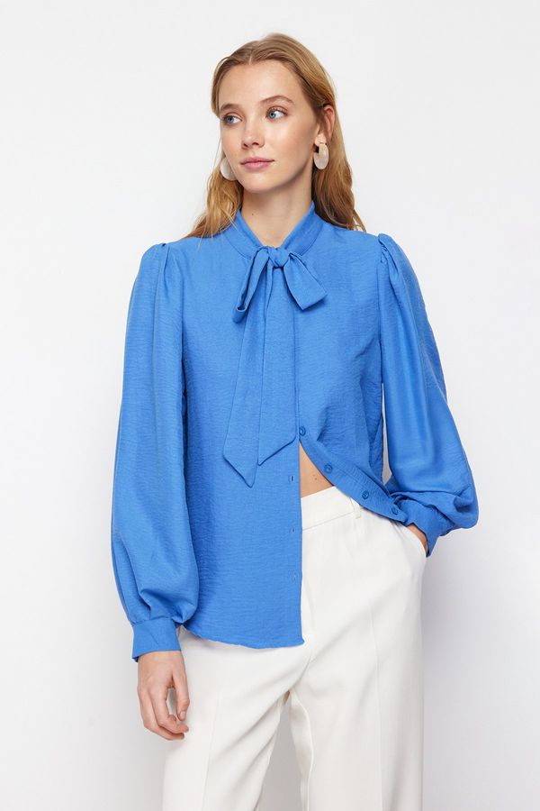 Trendyol Trendyol Blue Neckerchief Woven Shirt