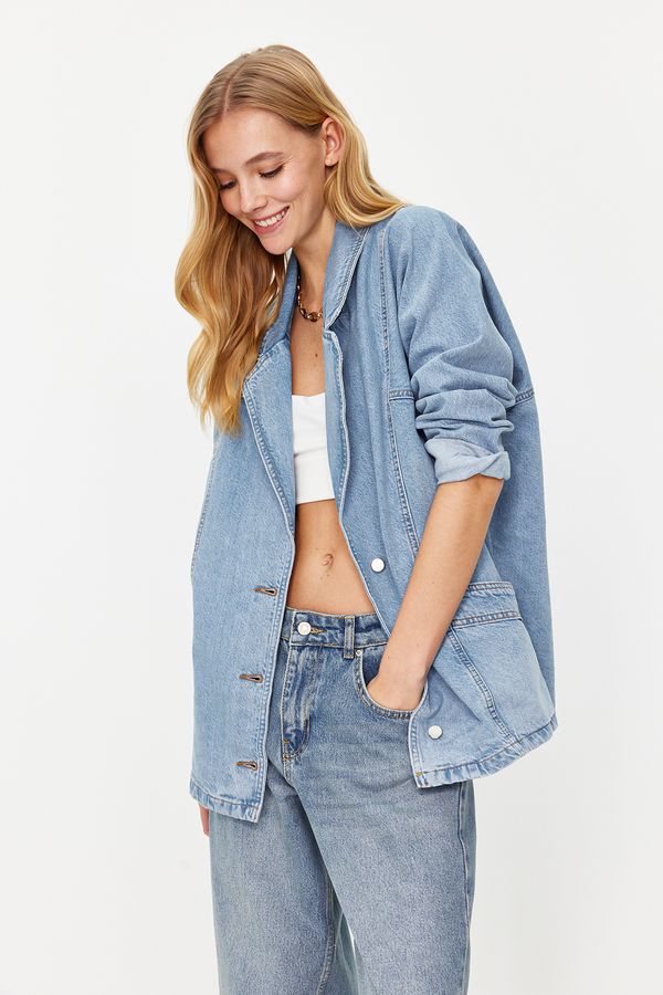 Trendyol Trendyol Blue Oversize Blazer Denim Jacket