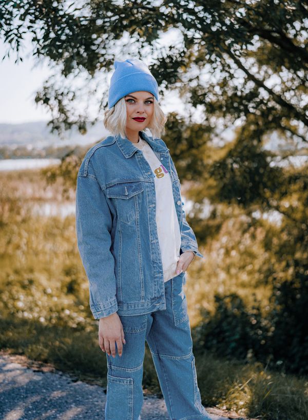 Trendyol Trendyol Blue Oversize Trucker Denim Jacket