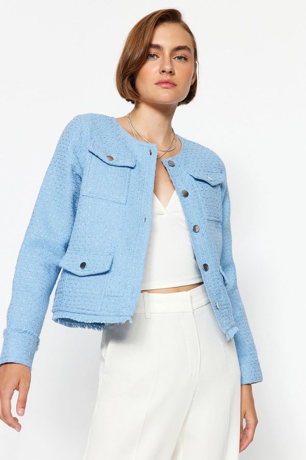 Trendyol Trendyol Blue Tweed Regular Woven Jacket