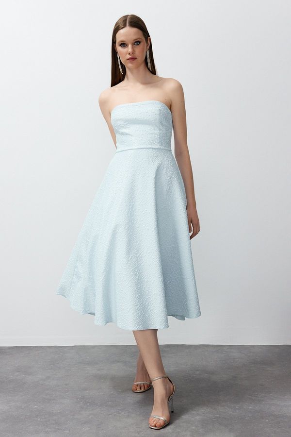 Trendyol Trendyol Blue Waist Drop/Skater Elegant Evening Dress