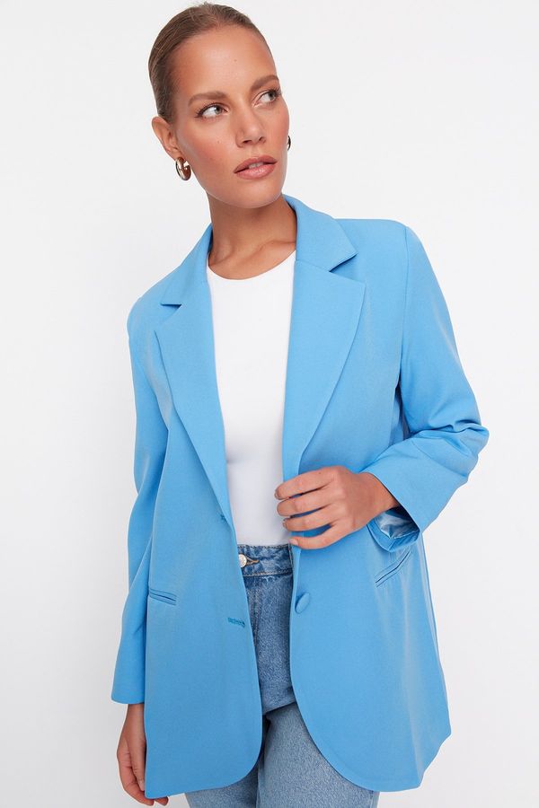 Trendyol Trendyol Blue Woven Lined Blazer Jacket