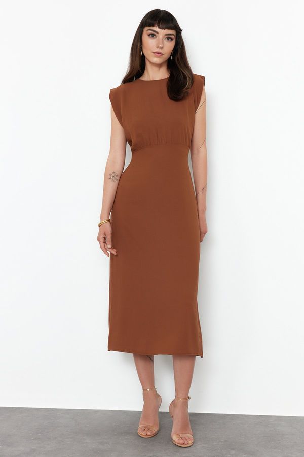 Trendyol Trendyol Brown A-line Midi Woven Dress