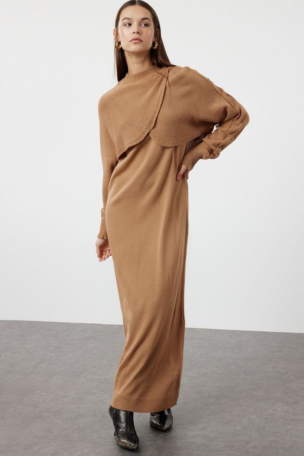 Trendyol Trendyol Brown Bolero Detailed Knitwear Dress Suit