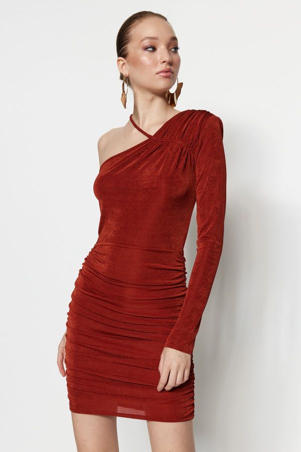 Trendyol Trendyol Brown Knitted Evening Dress