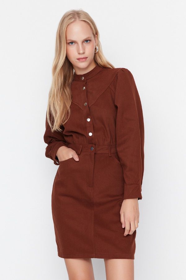 Trendyol Trendyol Brown Mini Woven Woven Dress