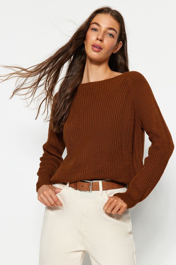 Trendyol Trendyol Brown Raglan Sleeve Knitwear Sweater