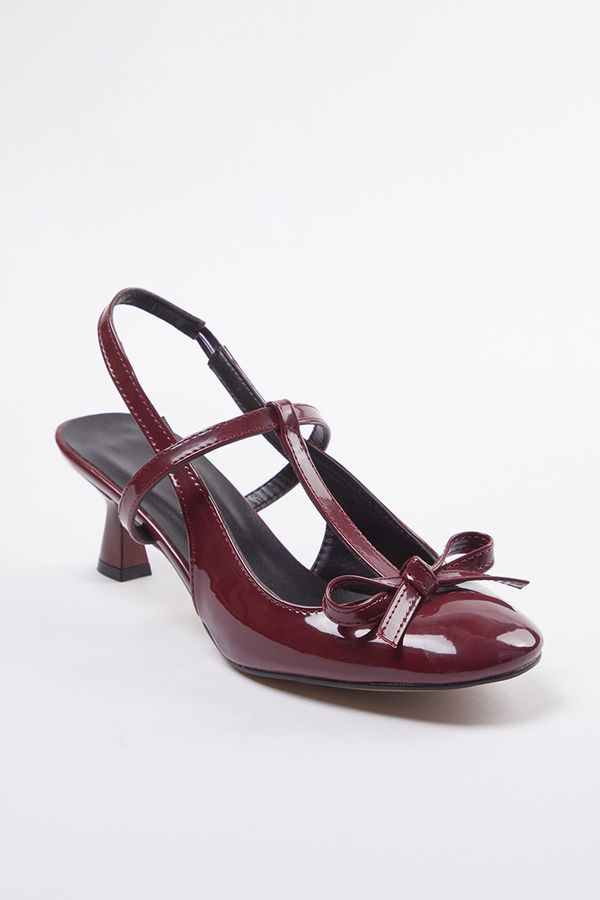 Trendyol Trendyol Burgundy Bow Women's Thin Heel Shoes