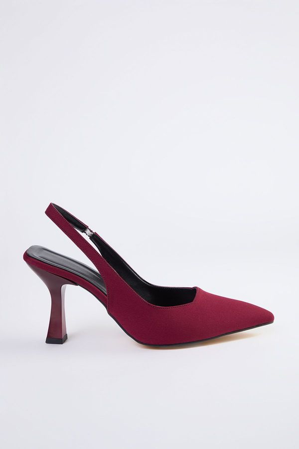 Trendyol Trendyol Burgundy Pointed Toe Women's Thin Heel Shoes