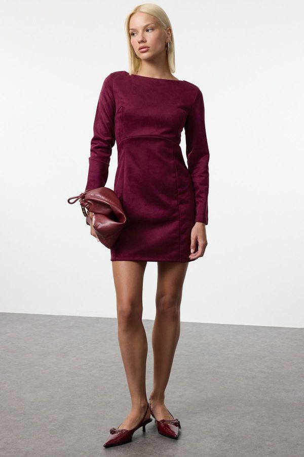 Trendyol Trendyol Burgundy Straight Cut Mini Woven Dress