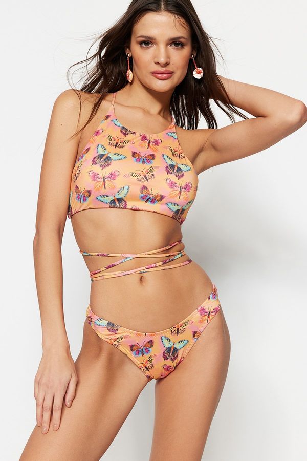 Trendyol Trendyol Butterfly Patterned Regular Leg Bikini Bottom