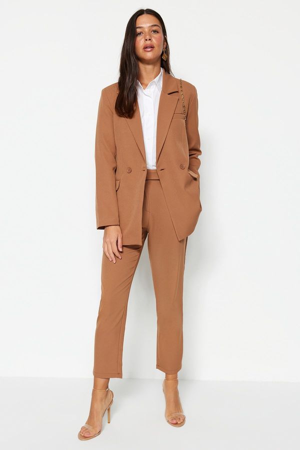 Trendyol Trendyol Camel Blazer Jacket-Pants Woven Bottom-Top Suit