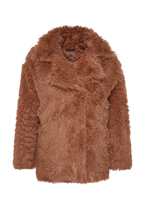 Trendyol Trendyol Camel Oversize Wide-Cut Fur Coat