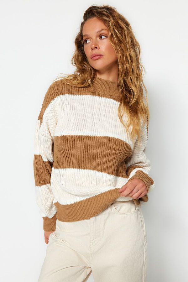 Trendyol Trendyol Camel Oversized Knitwear Sweater