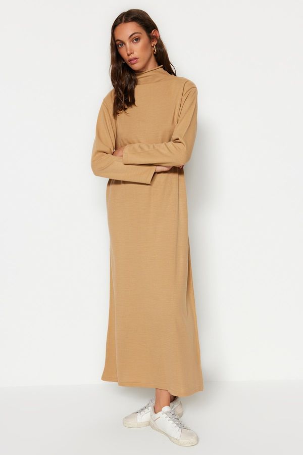 Trendyol Trendyol Camel Turtleneck Knitwear Dress