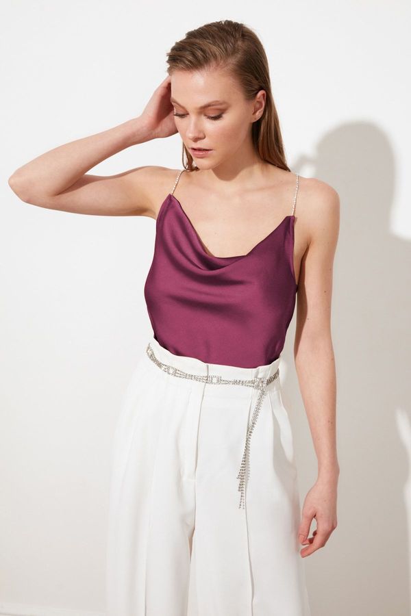 Trendyol Trendyol Cherry Stone Strap Satin Blouse