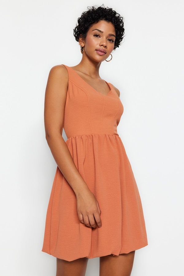 Trendyol Trendyol Cinnamon Balloon Skirt Woven Mini Woven Dress