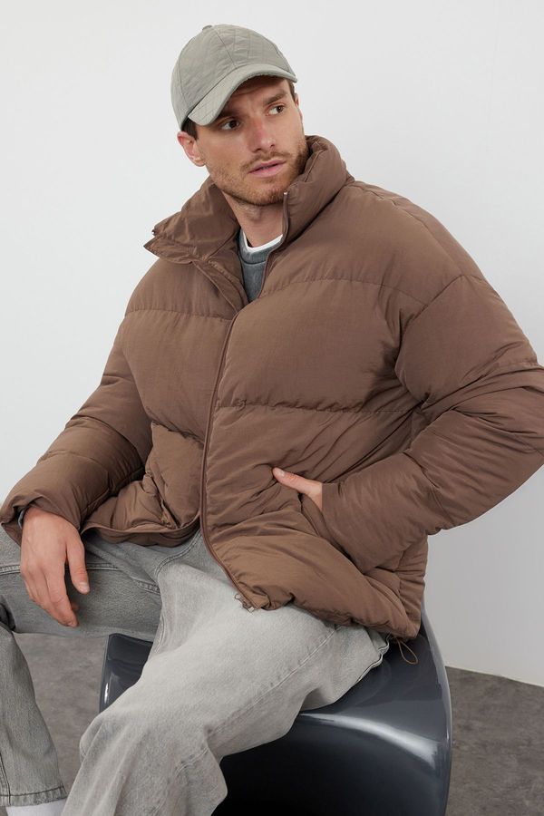 Trendyol Trendyol Cinnamon Unisex Oversize Fit Stand Collar Puffer Winter Coat