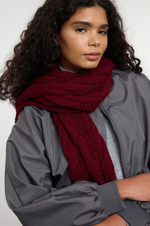 Trendyol Trendyol Claret Red Knit Detailed Knitwear Scarf