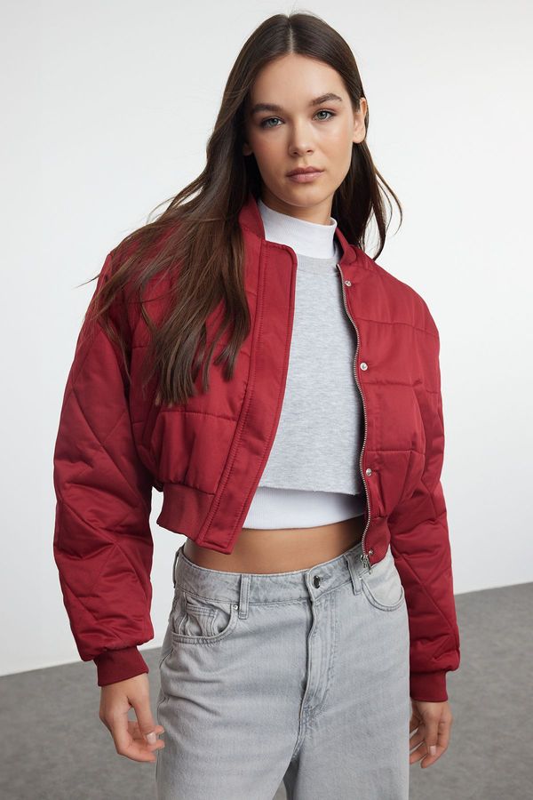 Trendyol Trendyol Claret Red Regular Fit Bomber Puffer Jacket