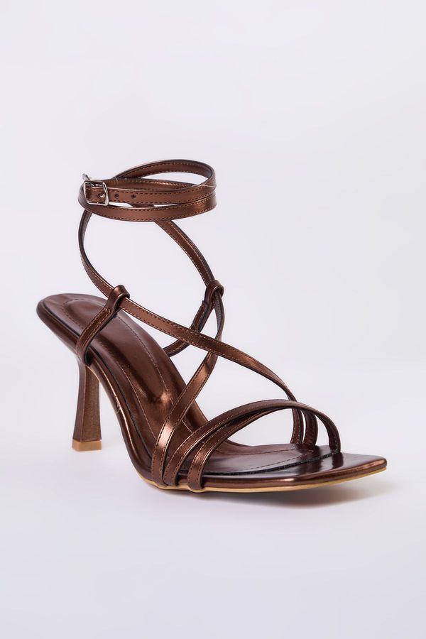 Trendyol Trendyol Copper Ankle Strap Women's Heeled Sandals