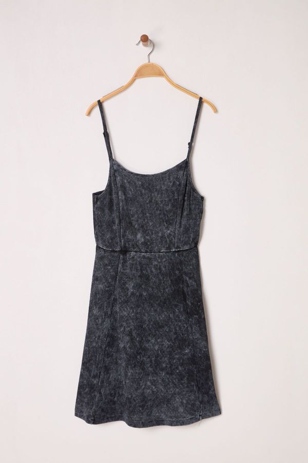 Trendyol Trendyol Curve Anthracite Camisole Knitted Plus Size Dress