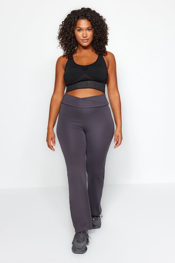 Trendyol Trendyol Curve Anthracite Cross Waist Detailed Leggings