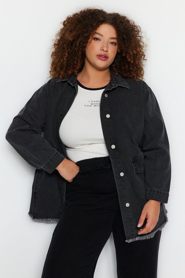 Trendyol Trendyol Curve Anthracite Oversize Denim Jacket