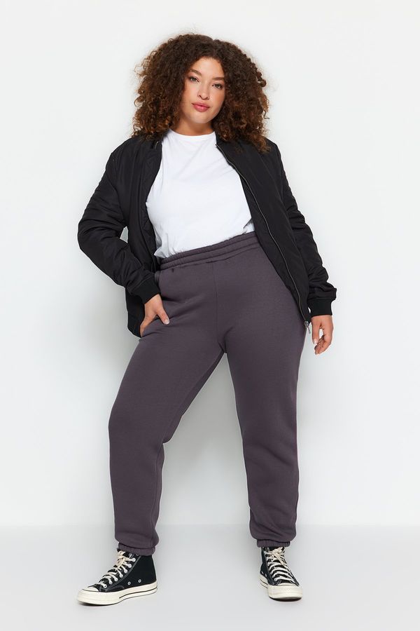 Trendyol Trendyol Curve Anthracite Thick Fleece Inside Knitted Sweatpants