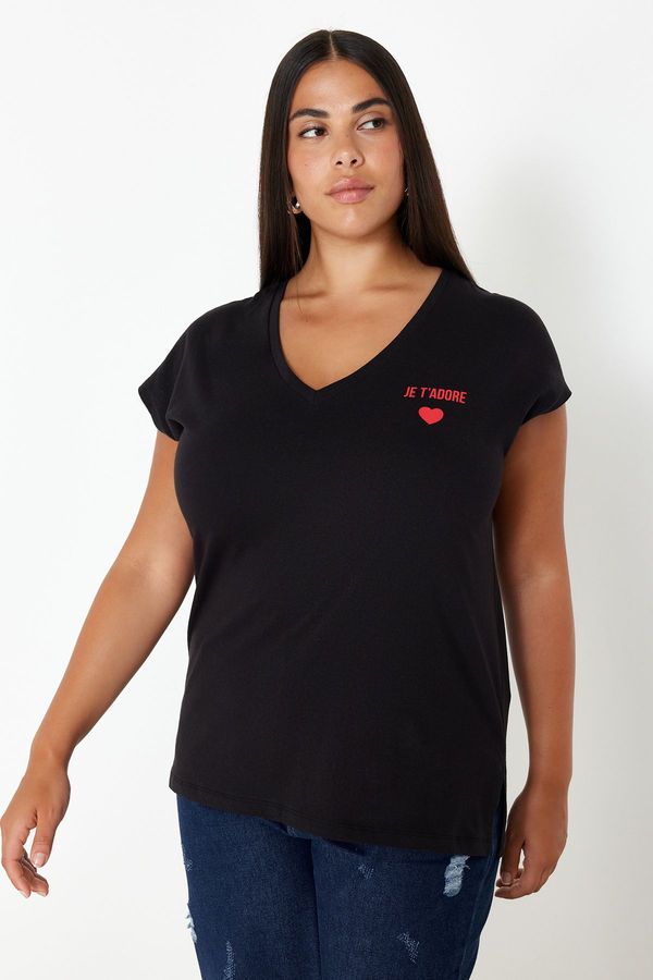 Trendyol Trendyol Curve Black 100% Cotton T-shirt