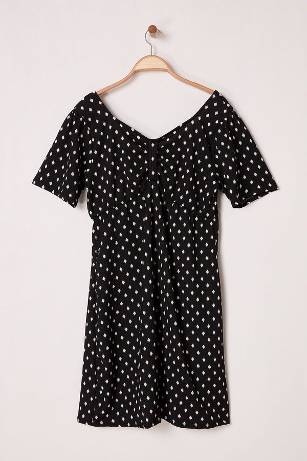 Trendyol Trendyol Curve Black Crepe Knitting Plus Size Dress