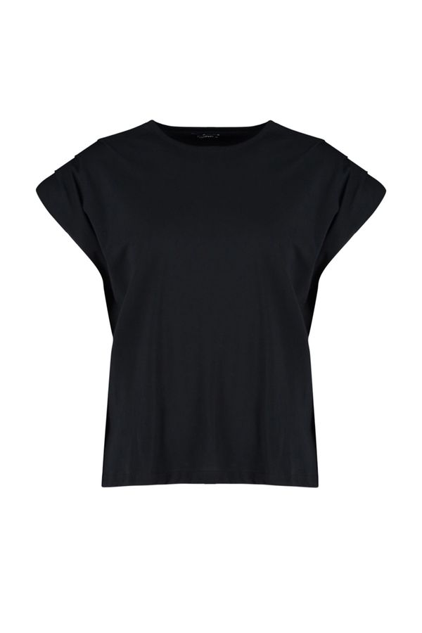 Trendyol Trendyol Curve Black Crew Neck Basic Knitted Blouse