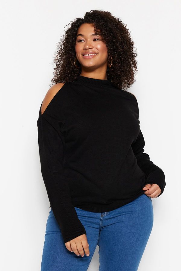 Trendyol Trendyol Curve Black Cut Out Detailed Knitwear Sweater