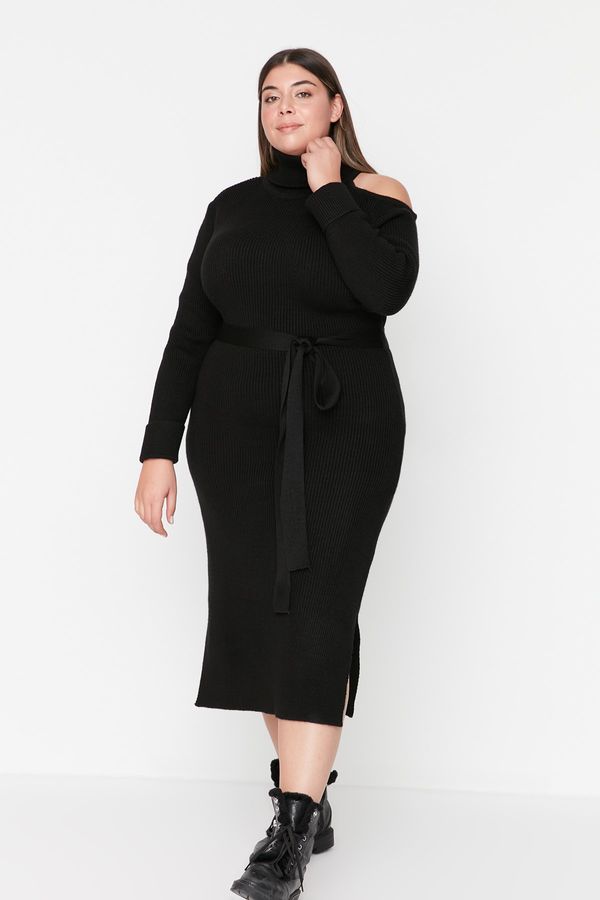 Trendyol Trendyol Curve Black Cutout Detailed Knitwear Dress