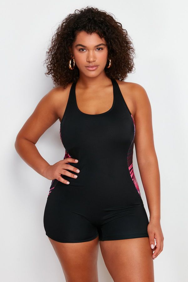 Trendyol Trendyol Curve Black Deep V Recovery Effect Swimsuit