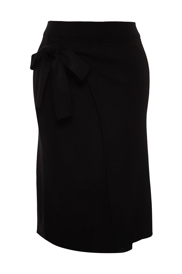 Trendyol Trendyol Curve Black Front Detailed Knitwear Skirt