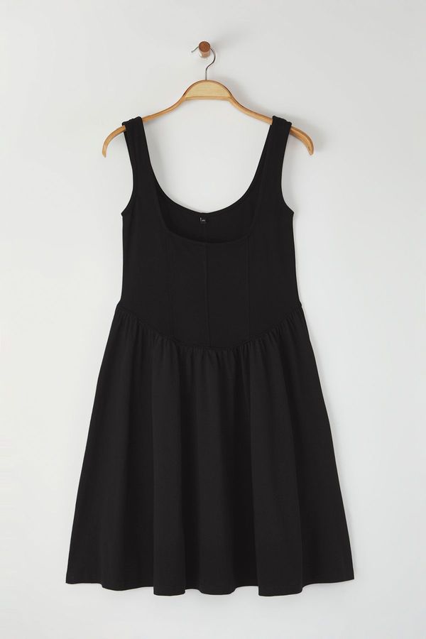 Trendyol Trendyol Curve Black Interlock Knit Plus Size Dress