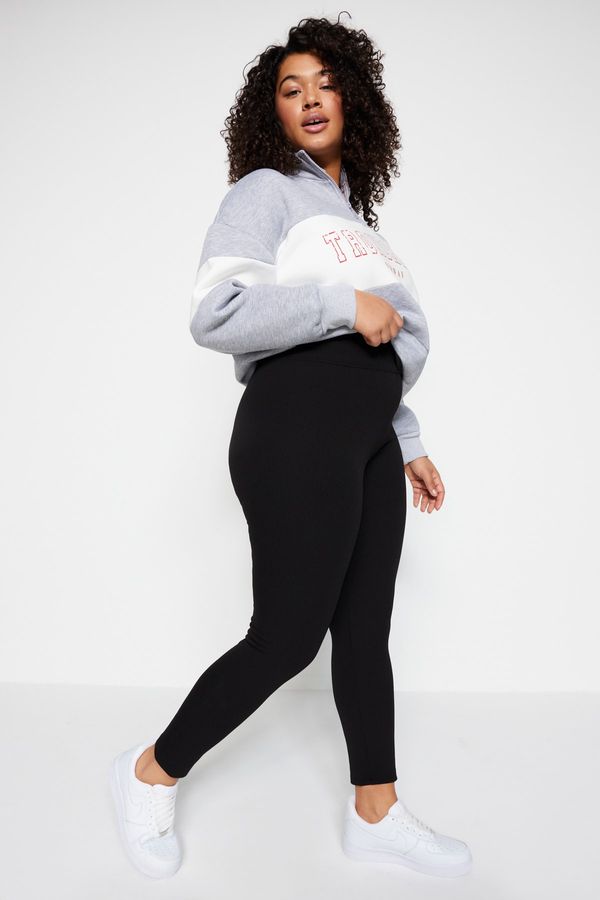 Trendyol Trendyol Curve Black Knitted Leggings With Fleece