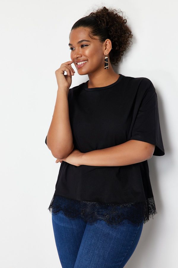 Trendyol Trendyol Curve Black Lace Knitted T-shirt