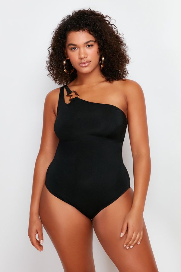 Trendyol Trendyol Curve Black One Shoulder Compression Swimsuit