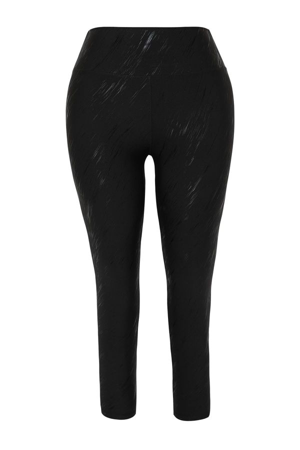 Trendyol Trendyol Curve Black Printed Knitted Plus Size Leggings