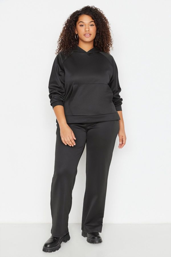 Trendyol Trendyol Curve Black Scuba Knitted Top and Bottom Set