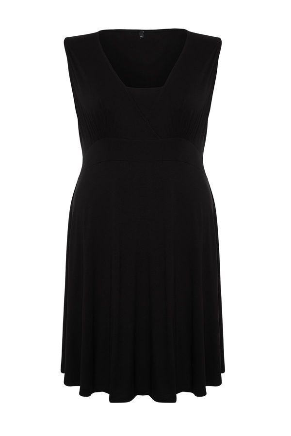 Trendyol Trendyol Curve Black Single Jersey Knitted Plus Size Dress