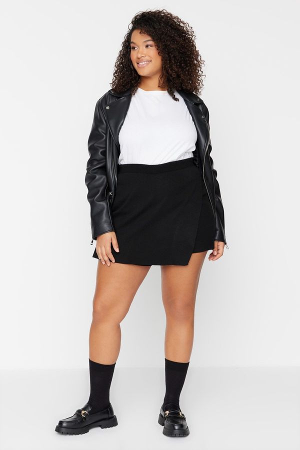 Trendyol Trendyol Curve Black Skirt Look Knitwear Shorts