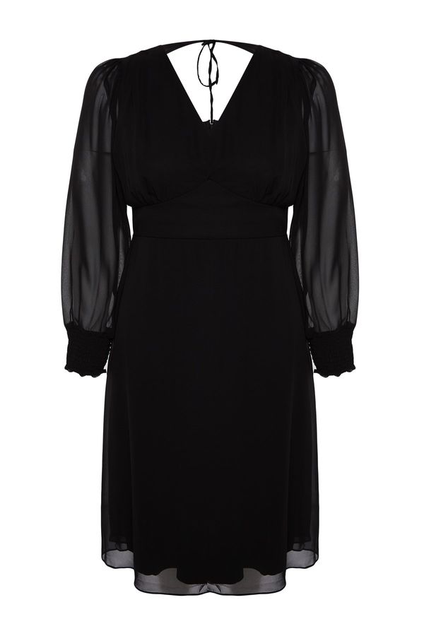 Trendyol Trendyol Curve Black Slit Detailed A-line Woven Dress