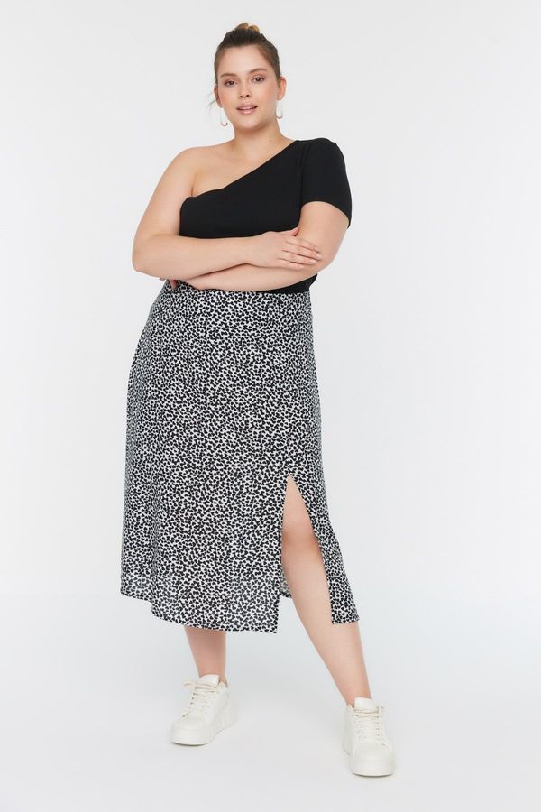 Trendyol Trendyol Curve Black Slit Woven Viscose Skirt