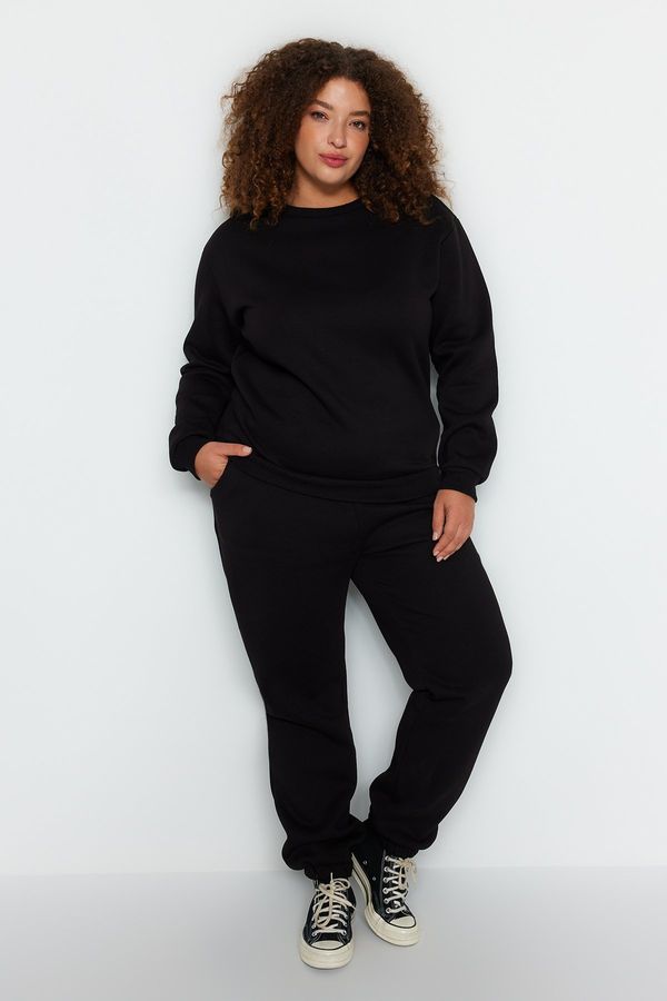 Trendyol Trendyol Curve Black Thick Fleece Knitted Tracksuit Set